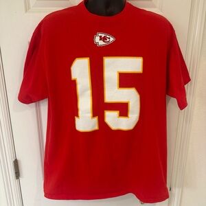 Red Kansas City Chiefs Number 15 Mahomes Graphic T-Shirt